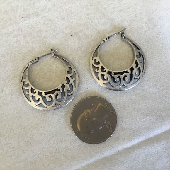 $10 ea or 3/$20.   Silvertone Earrings - Picture 3 of 4